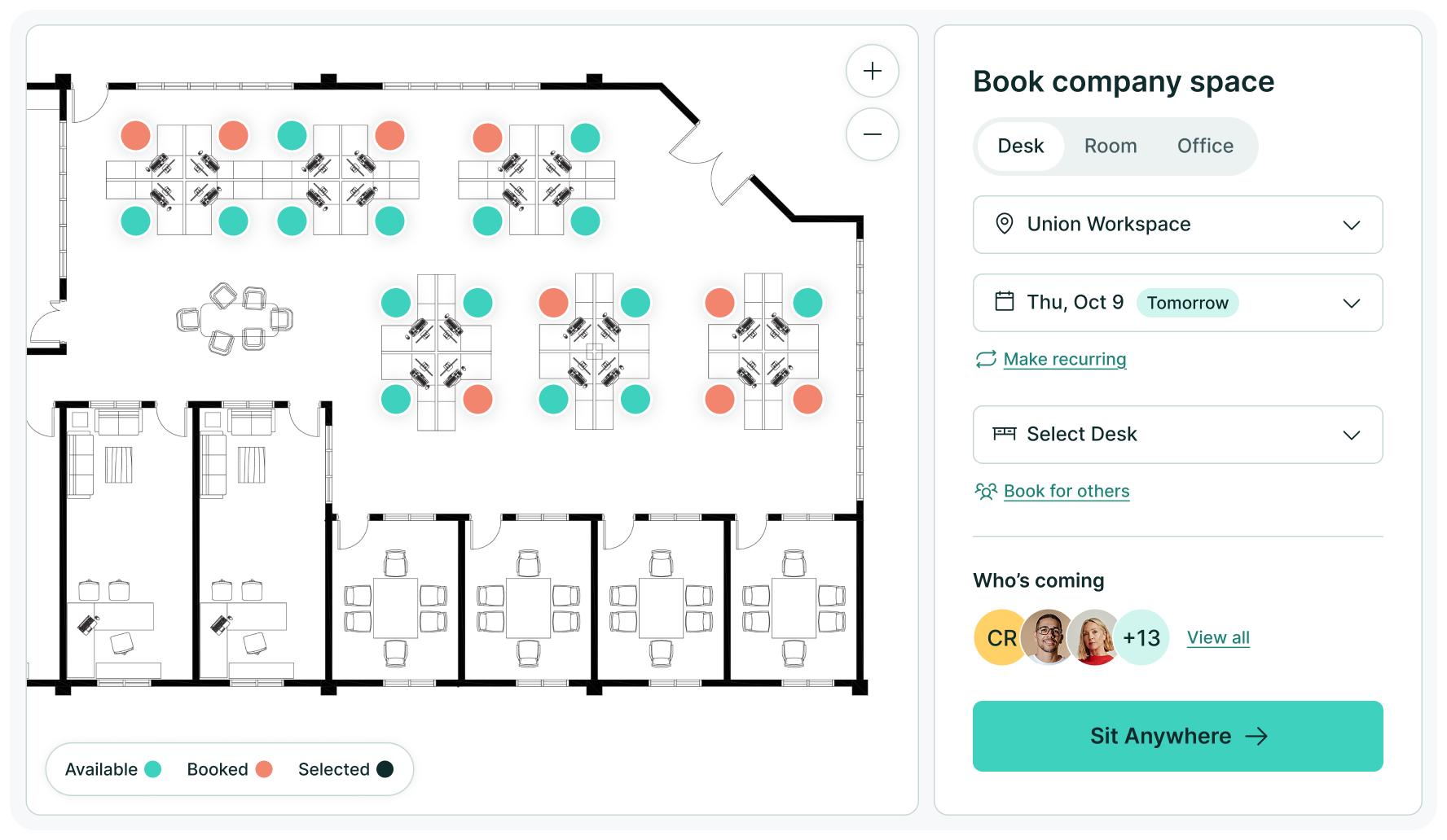 Desk & room booking